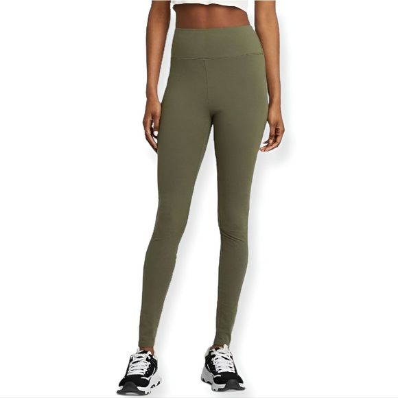 High-Waisted Olive Classic Leggings - Picture 2 of 4